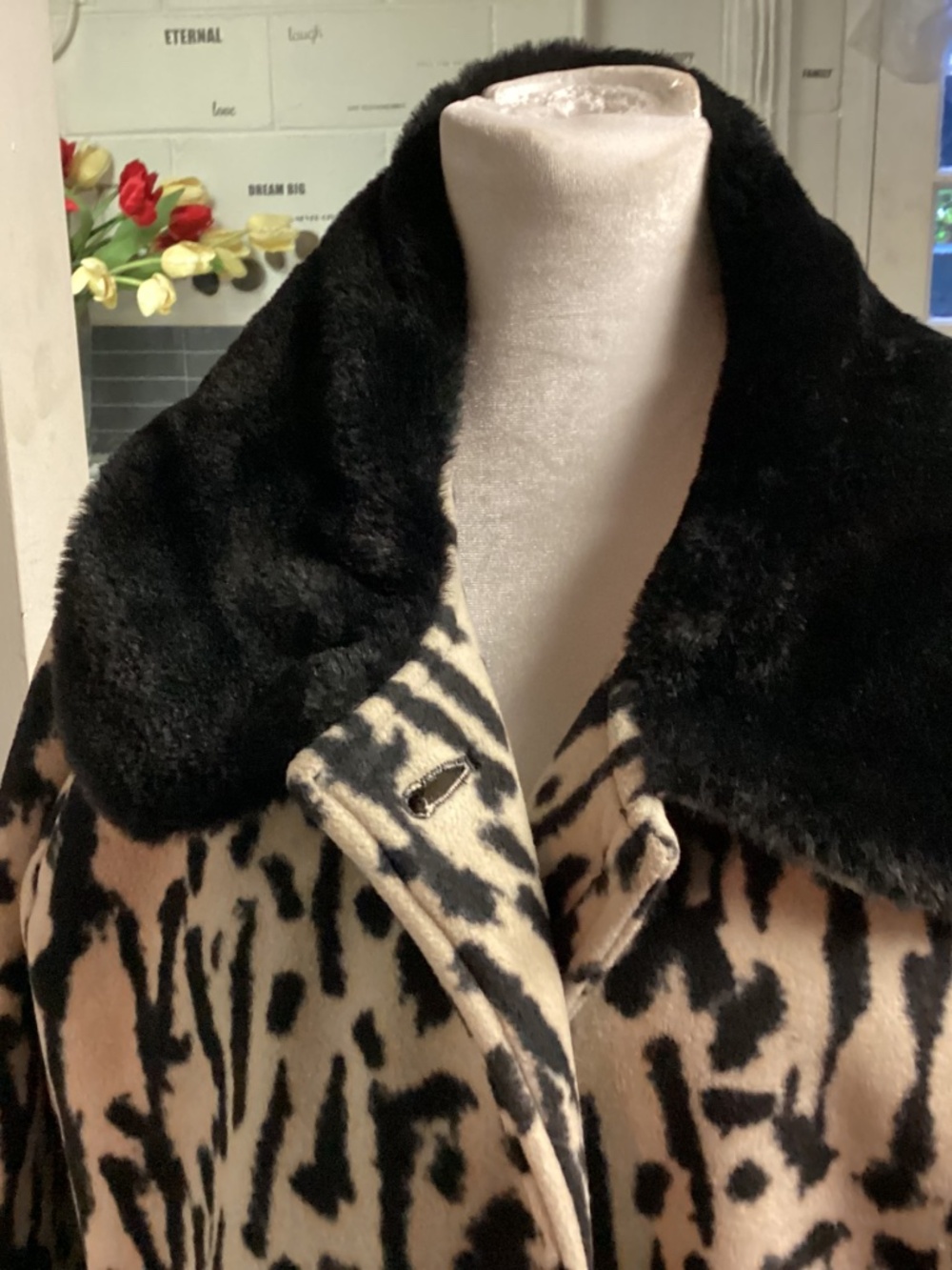 Karl Lagerfeld WOOLblend dark leopard coat, very unique, gorgeous Paris medium - Picture 8 of 12